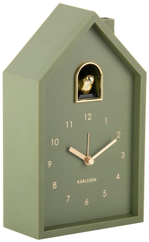 Karlsson Modern Cuckoo Oro Alarm Clock - Green - 15x11.5x20cm - Modern