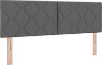 vidaXL - Boxspring bed met hoofdeinde - Donkergrijs - 200 x 140 cm - Stof