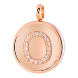 Lucardi Dames Gerecycled just.d stalen hanger roseplated letter kristal