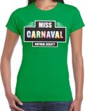 Bellatio Decorations Miss Carnaval verkleed t-shirt groen voor dames L