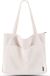Unyqoos® Sac cabas femme – Grand sac fourre-tout en tissu/sac bandoulière, 45 x 40 x 11 cm, beige, avec fermeture éclair, fermeture magnétique et 3 poches intérieures