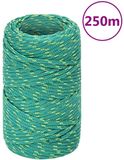 vidaXL Boottouw 2 mm 250 m polypropyleen groen