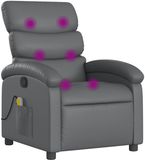 vidaXL Massagestoel verstelbaar kunstleer grijs