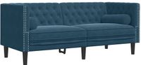 vidaXL Tweezitsbank Chesterfield-stijl Fluweel Blauw