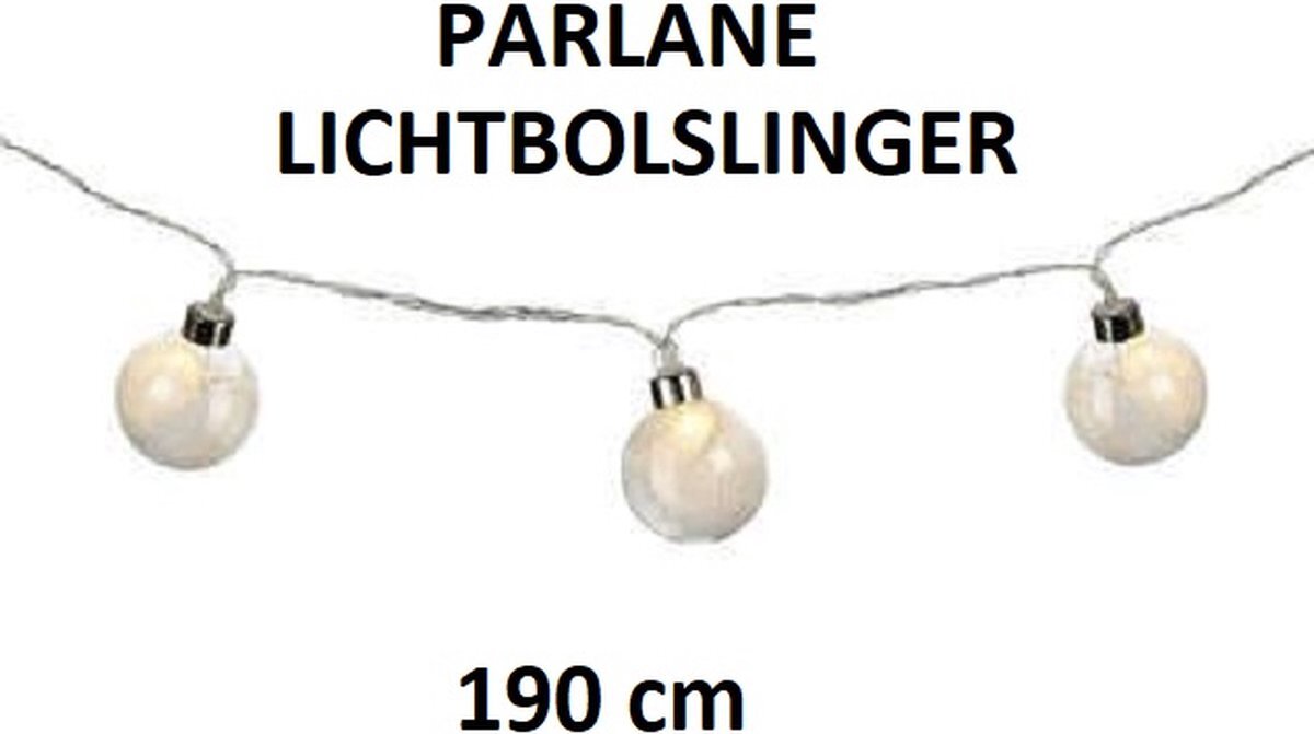 parlane Bolletjes lichtslinger met veren - 10 lampen