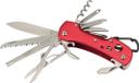 Inspirion Gmbh Zakmes met 12 functies - RVS - multitool - rood - 9.5 cm