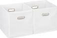 Merkloos Relaxdays Opbergbox, set van 2, opvouwbaar, zonder deksel, vierkant, 30 x 30 x 30 cm, wit