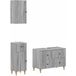 Maison Exclusive Ensemble de meubles de salle de bain exclusif, composé de 3 éléments, finition Sonoma gris