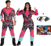 Merkloos / Sans marque Partychimp Skipak met Bril Jaren 80 Kostuum voor Volwassenen Retro Verkleedpak Apres Ski Verkleedkleren voor Dames en Heren Carnavalskleding Heren Carnavalskleding Dames Foute Party Outfit - Polyester - Funky - Unisex - 2-Delig Skipak met Riem/Bril - Maat M