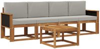 vidaXL - Acacia Houten Loungeset Bank 4-Zits Naturel en Lichtgrijs