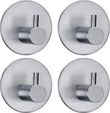 EAVY 4x Handdoekhaakjes RVS Zilver (Zelfklevend)