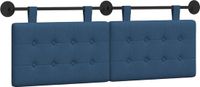 vidaXL - Hangend hoofdbord - Stof - Blauw