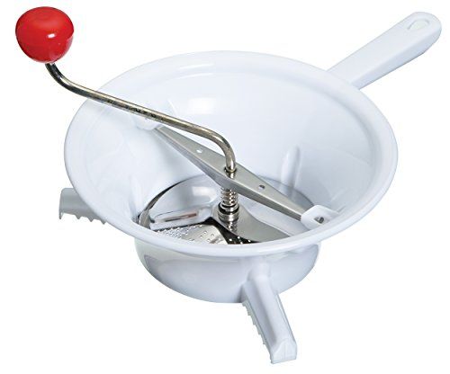 KitchenCraft KC BLUE Franse passeerzeef/babyvoedingmenger - kunststof/roestvrij staal - in geschenkverpakking