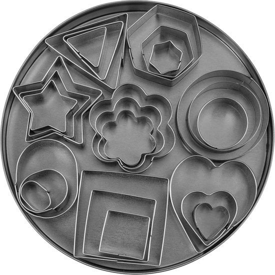 Krumble Mini uitsteekvompjes 24 delig - Metaal - Zilver