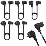 5 Icecat 5 stuks netsnoeren 3 m voor apparaten – CEE 7/7 Schuko-stekker naar IEC 320 C13 gehoekt, voor pc, monitor, computerscherm, beamer, huishoudelijke apparaten