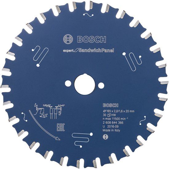 Bosch Expert for Sandwich Panel Cirkelzaagblad 165 x 20 x 2,0 mm - 2 608 644 366