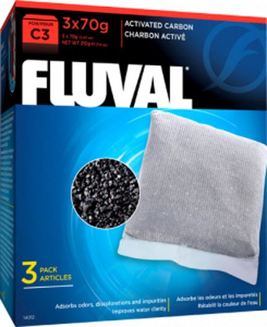 Fluval C3 actieve koolcartridge - 210 g - 3 stuks