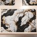 MarbLELIZED - Amerikaanse placemats, wasbaar, stoffen placemat met marmereffect, zwart en wit, set van 6 (30 x 45 cm)