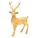Keramische decoratieve beeldje, moderne decoratie standbeeld, gouden herten landhuis sculptuur - glitter staand, 19 x 9 x 28 cm (b x h)