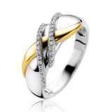 ZINZI Verguld Zilveren Ring met Witte Zirkonia ZIR2243