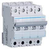Hager M-serie, automatisch, magnetisch, M, gebogen, B, 6 Ka, 4 polen, 25 A