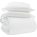 Blanc Plume De Canard Ensemble De Couette Avec Oreiller 3 Pcs
