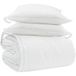 Blanc Plume De Canard Ensemble De Couette Avec Oreiller 3 Pcs