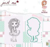 Nellie's Vaessen Creative Nellie's Choice Die Cut en Clear Stamp Meisje - 3,6 x 6,9 cm