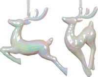 Decoris Kersthanger Hert iriserend 16cm