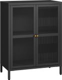 en.casa Sideboard Säkylä dressoir 84x64x35 cm zwart