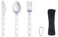 Set de couverts de camping en 3 pièces avec sac de transport, Acier inoxydable