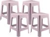 Plasticforte Tabouret d'appoint - Set de 4 - Rotan Line - Vieux rose - Plastique - 45 cm de haut