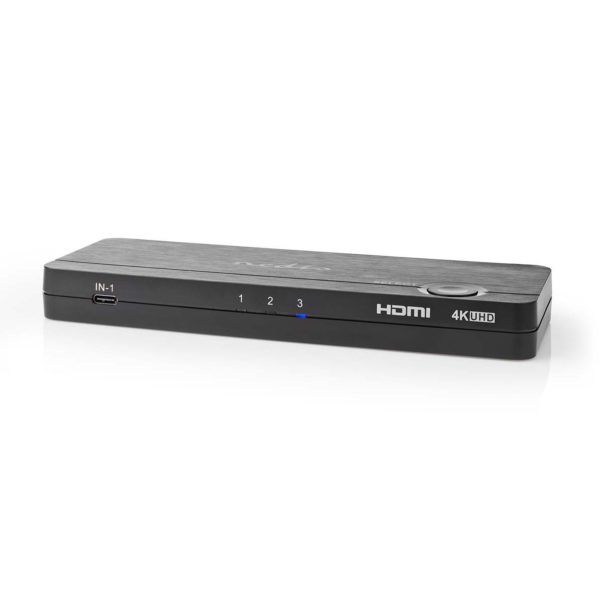 Nedis VCON6430AT - Video Switch - 4K Ultra HD - HDMI 2.0 - 3x HDMI In - Antraciet