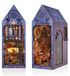 Merkloos Poppenhuis Book Nook - Miniatuur bouwpakket - Hout - LED-verlichting - Doe-het-zelf knutselpakket voor volwassenen