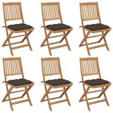 VidaXL Tuinstoel Terras Gecapitonneerde zitting Acaciahout Taupe