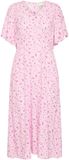 ICHI IHVERA DR42 Dames Jurk Korte Mouw V-hals Gebloemd Viscose Maat 34 PINK LADY FLOWER