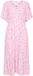 ICHI IHVERA DR42 Dames Jurk Korte Mouw V-hals Gebloemd Viscose Maat 34 PINK LADY FLOWER
