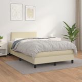 Maison Exclusive - Boxspringbed met matras, crème, 120x200 cm, kunstleer