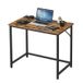 JOYFURNOS Bureau, 31,5 x 19,7 x 29,9 po, Table d'ordinateur pour bureau à domicile, chambre, cabinet de travail, Marron et noir