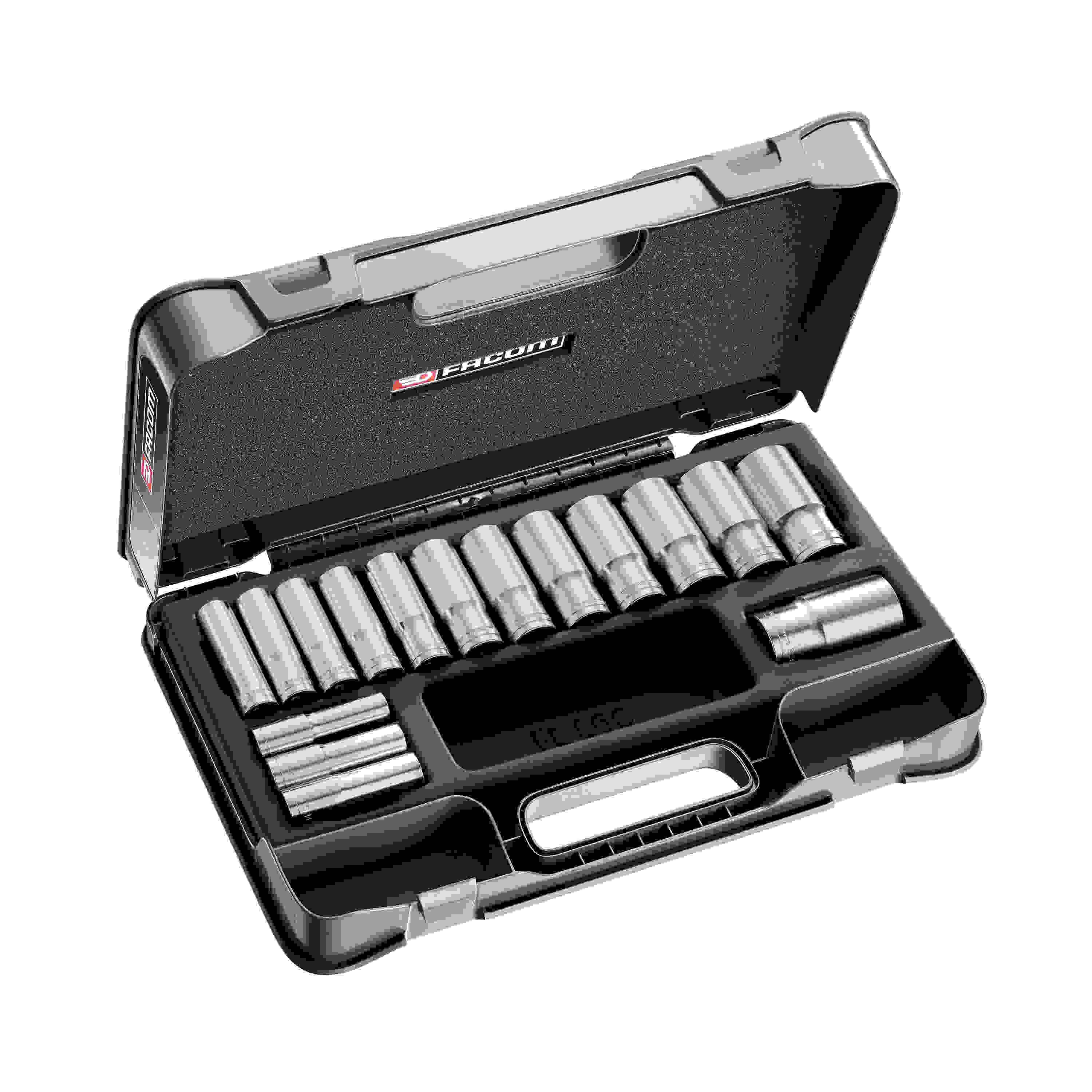 FACOM S.405AE Doppenset lange doppen 1/2" 6- kant, metrisch