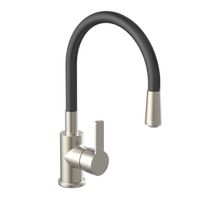 Eisl Flexo NI186FLNIB Flexibele gootsteenkraan, buigzame kraan voor de keuken, hoge uitloop met soft-touch-slang, 360 graden draaibaar, met waterbesparende functie