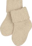FALKE Flausch eenkleurig wol katoen sokken baby beige - maat 80-92