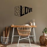 Stijlvol zwart decoratief metalen wandaccessoire, 68 x 42 cm, 100% metaal, 1,5 cm dik, perfect voor moderne woondecoratie en kantoorruimtes