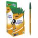BIC Cristal Original Dunne Balpennen Dunne Punt (0,8 mm) - Groen, Doos van 50 Stuks