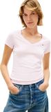 Tommy Hilfiger Tommy Jeans Dames TJW 2PACK V-hals TEE DW0DW21367 S/S T-Shirt, Multi (Ecru/Lichtroze), L