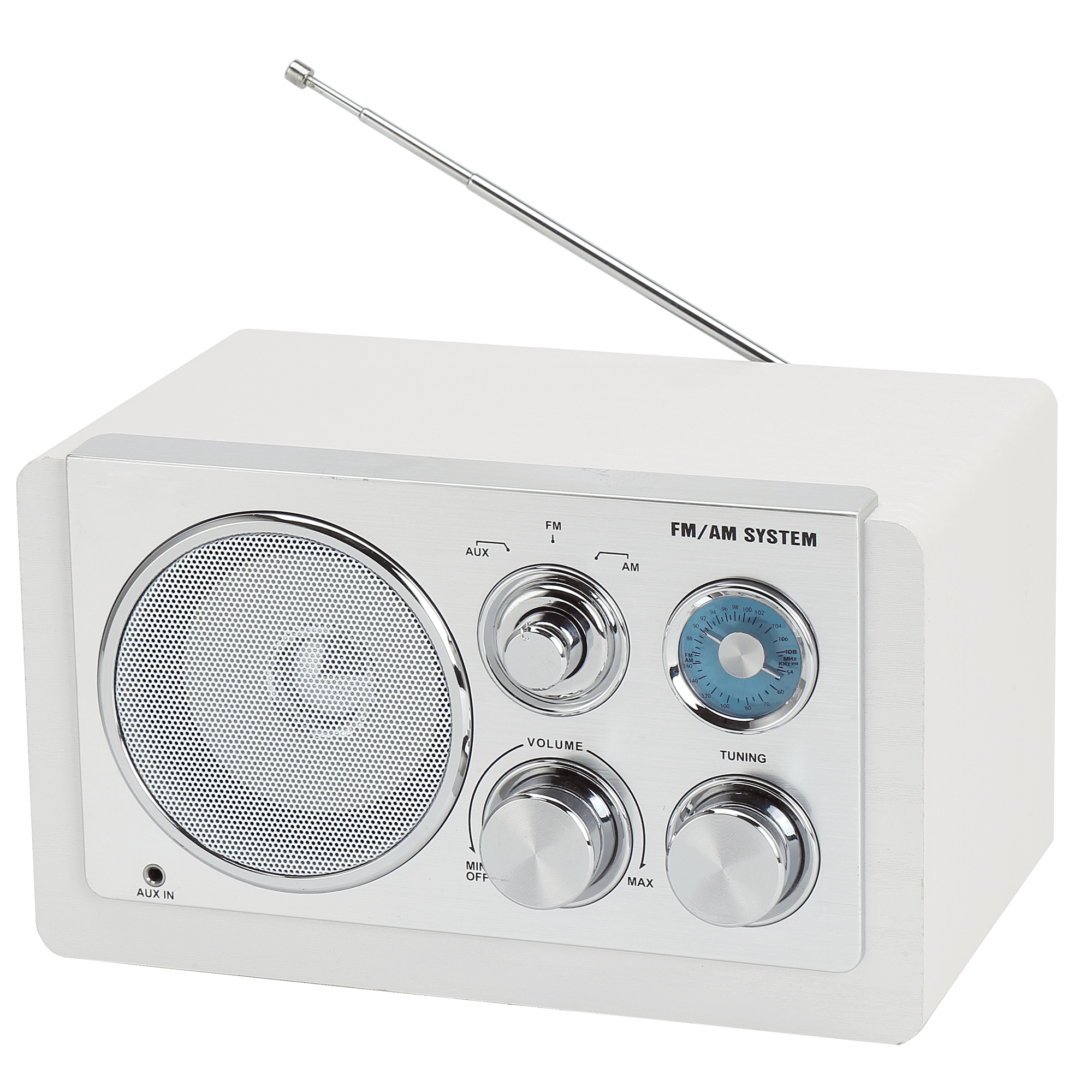 Denver Draagbare FM Radio - Retro - Wit