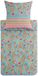 Parure de lit en satin Rapallo, 135x200 + 80x80, turquoise-fuchsia