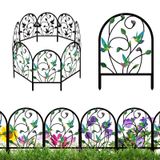Set de 8 piquets décoratifs de jardin avec un motif de papillons et de fleurs