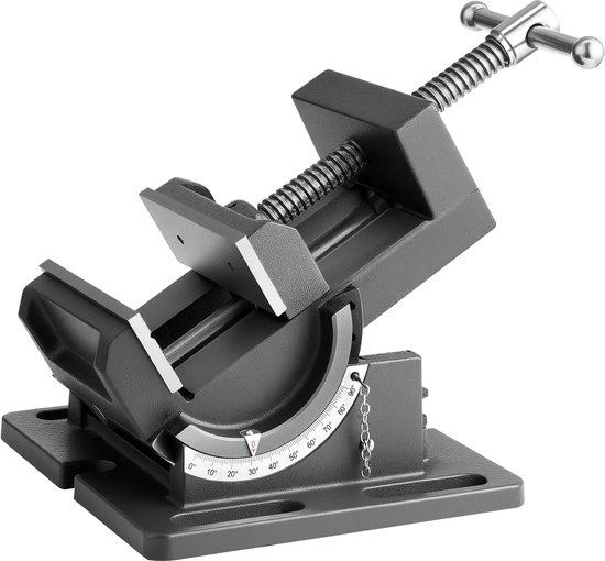 VEVOR Kantelbare Machinebankschroef, Bekbreedte 10,795CM, Boormachinebankschroef, Kantelhoek 0-90°, Werkbankbankschroef voor Houtbewerking en Tafelbladen, Zwart