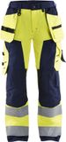 Blåkläder Dames werkbroek High Vis met spijkerzakken 7156-1811 - High Vis Geel/Marineblauw - D20